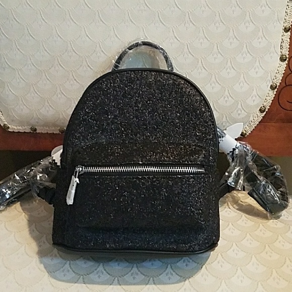 Black glitter mini backpack Clearance